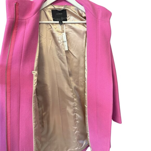 J. Crew NWT Italian Stadium Cloth Nello Gori Wool Pink Cocooon Pea Coat size 2 - Picture 6 of 8